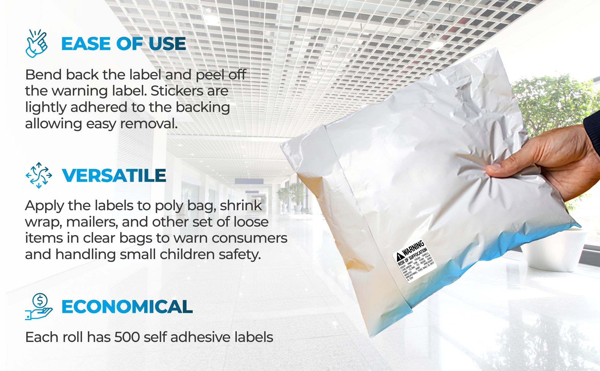 innovative haus suffocation warning label sticker handle with care shipping packaging packing moving