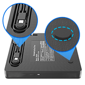 Integrated Cable & Anti-slip Rubber Feet Wbacon Blu-ray drive is designed with two hidden wire groov