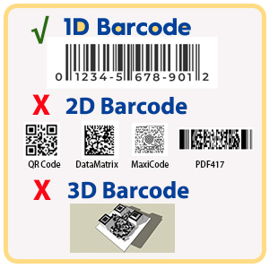 Compatible Barcode Types: