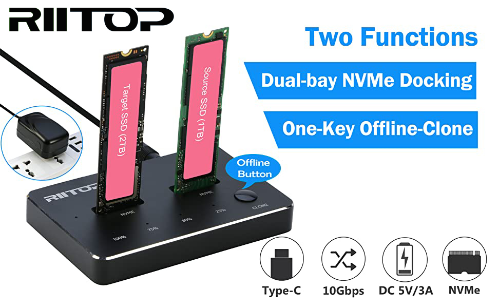 Dual NVMe Docking Station