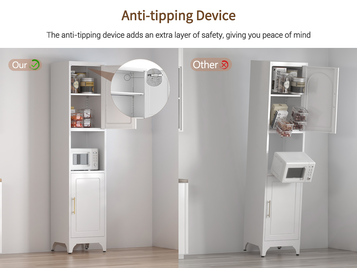 75" Tall Freestanding Narrow Cabinets for Small Spaces