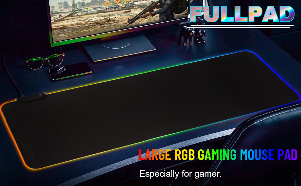 This extra-thick RGB gaming mouse pad features 11 static light modes and 4 dynamic modes, the light