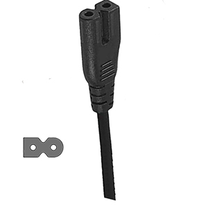 SatelliteSale 2 Prong Replacement Round Square Power Cords