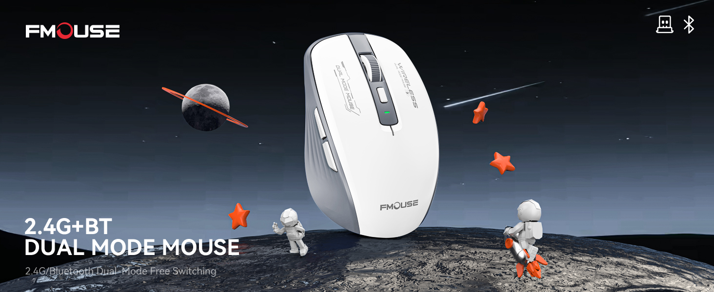 A stylish and durable wireless Bluetooth mouse for young office workers
