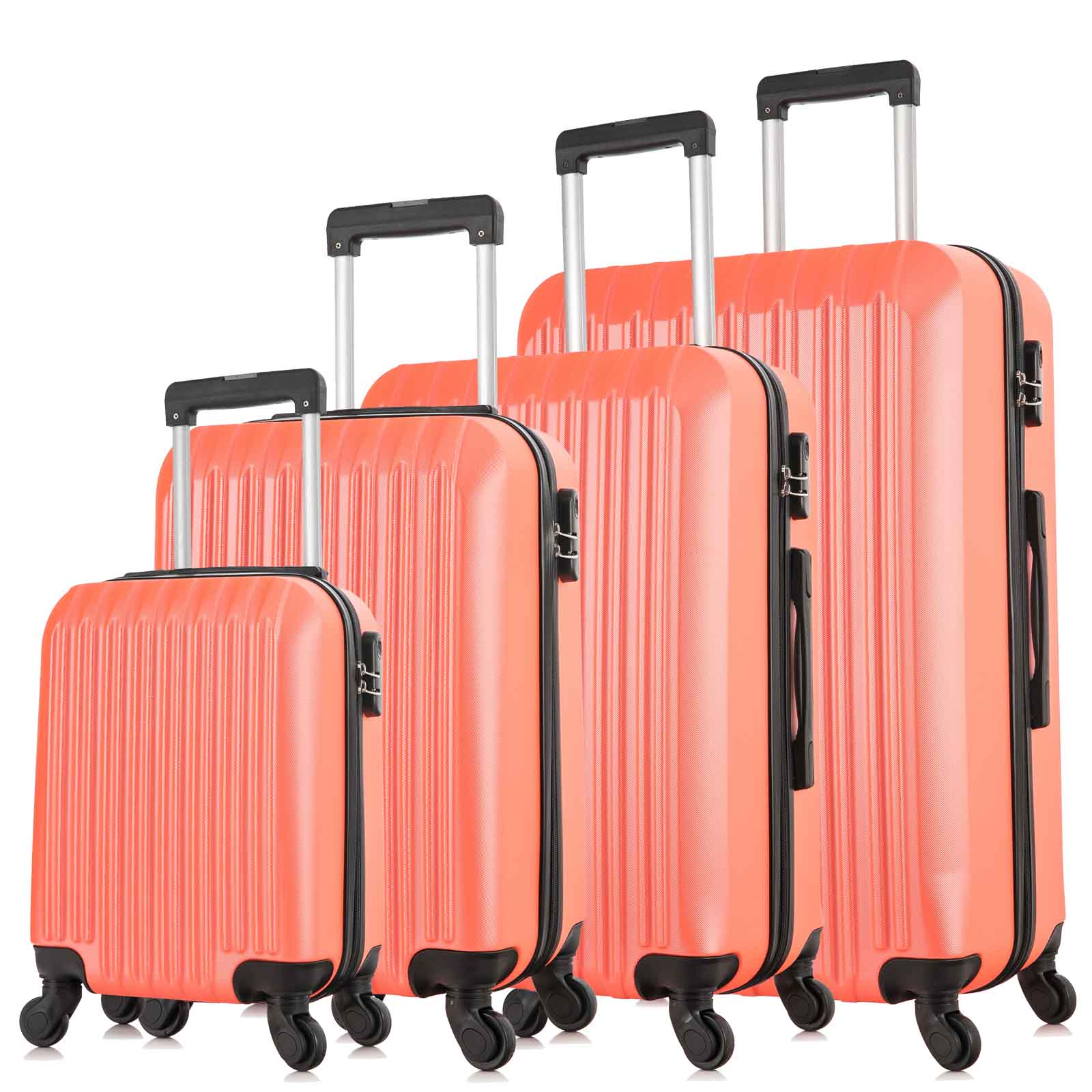 4 Piece Luggage Sets Hard Shell Lightweight ABS Luggage Suitcase
