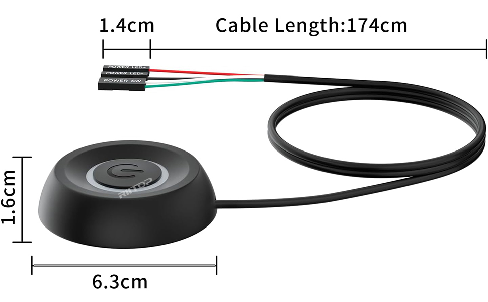 desktop pc computer power button on off cable