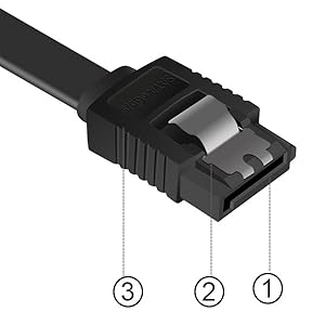 The latest SATA Revision 3.0 allows for data transfer speeds of up to 6 Gbps, backwards compatible w