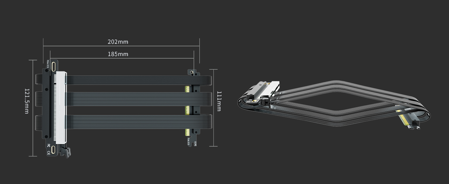 Dual Reverse PCIE 5.0 Riser