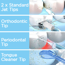 Water Flosser Cordless Professional, TEBIKIN 300ML Portable Dental Oral Irrigator with 5 Modes, IPX7