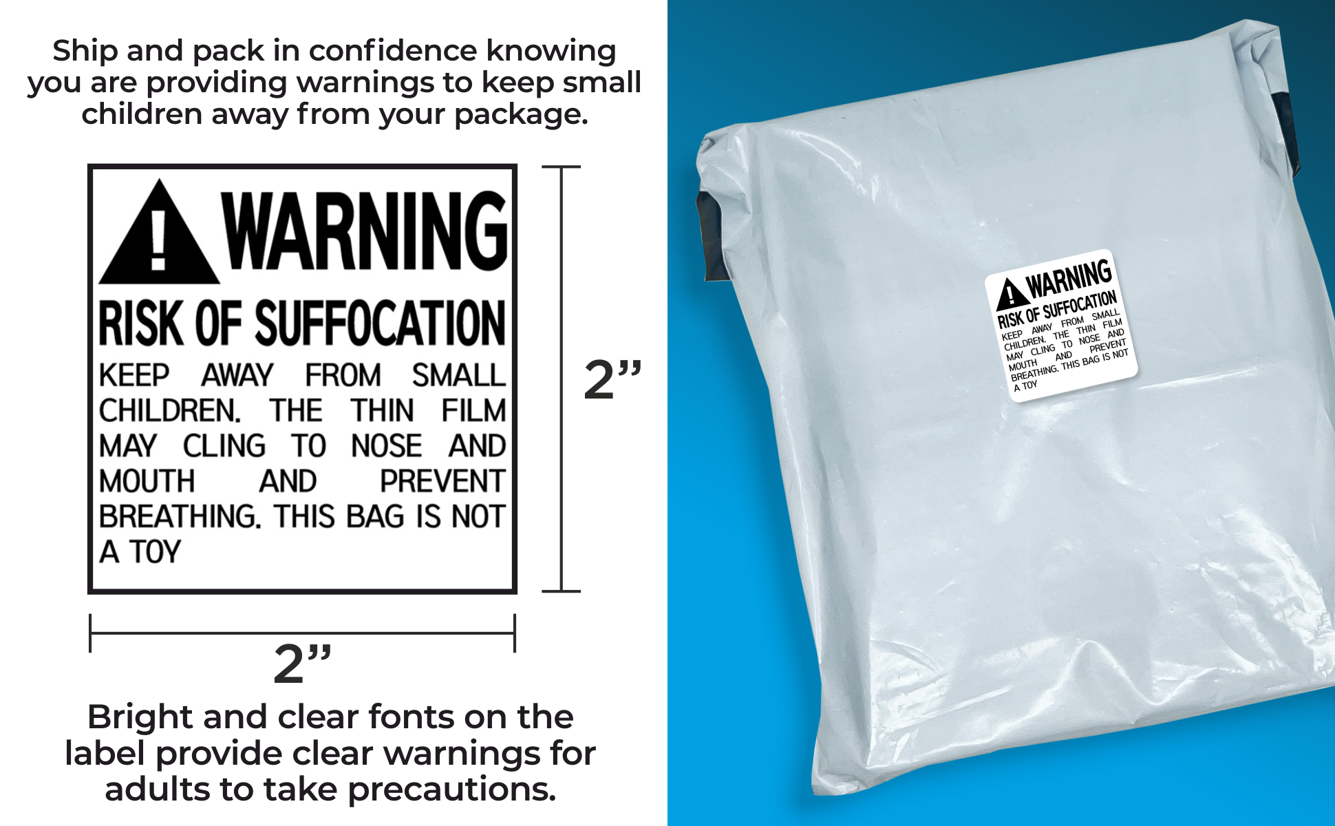 innovative haus suffocation warning label sticker handle with care shipping packaging packing moving