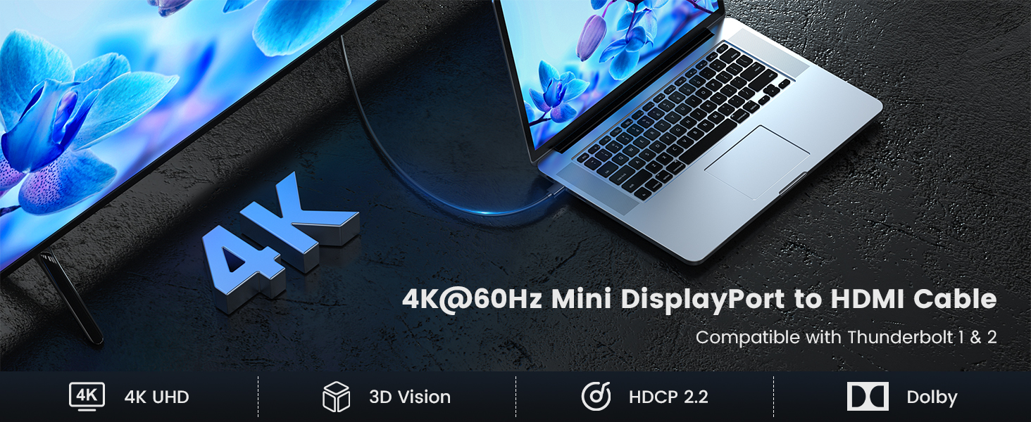 4K UHD Mini DisplayPort to HDMI Cable