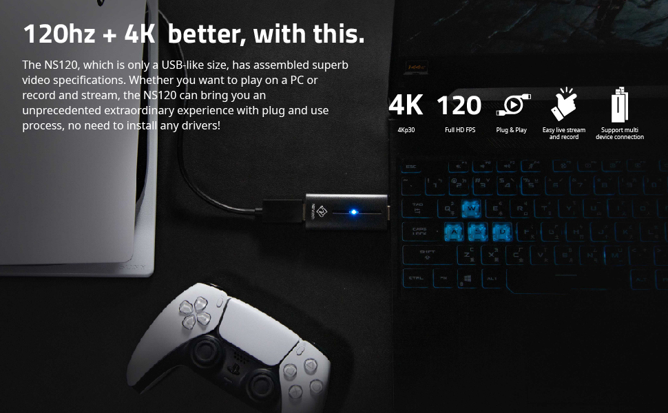 4K 120Hz Capture USB Capture Card Plug and Play