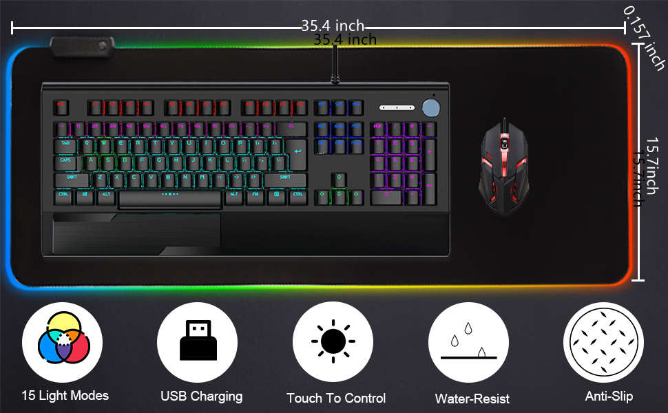 One key control. Click to switch between 14 lighting modes. Double-click to adjust the brightness. L