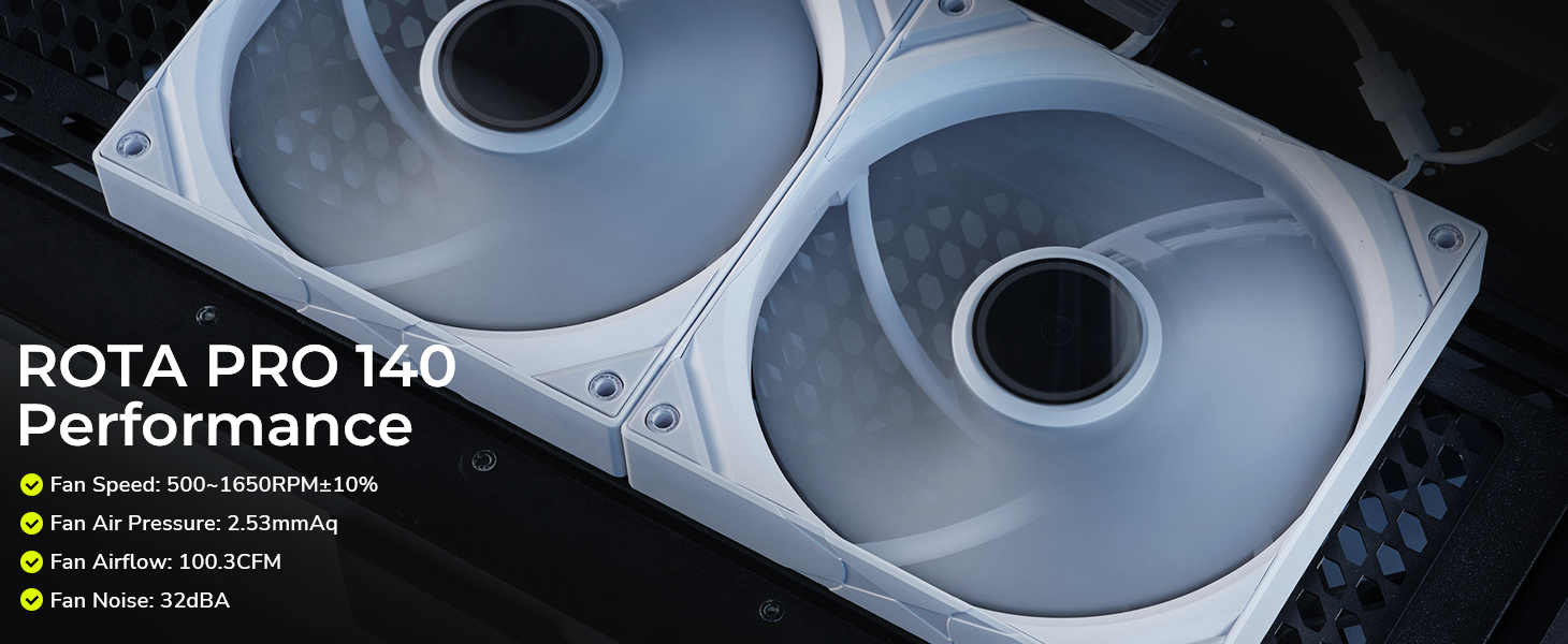 TRYX ROTA PRO 140 White fan feature