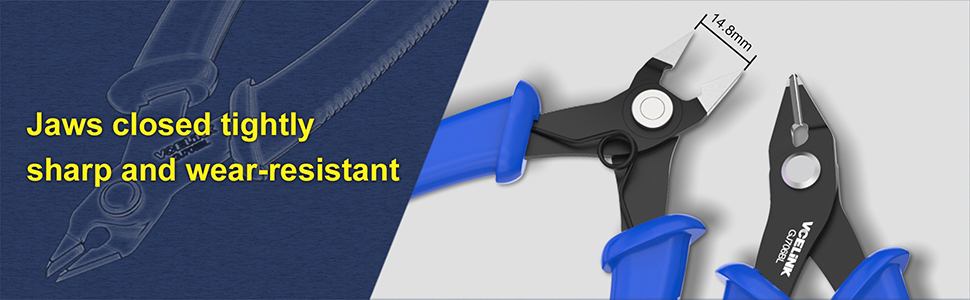Jaws closed tightly sharp and wear-resistant