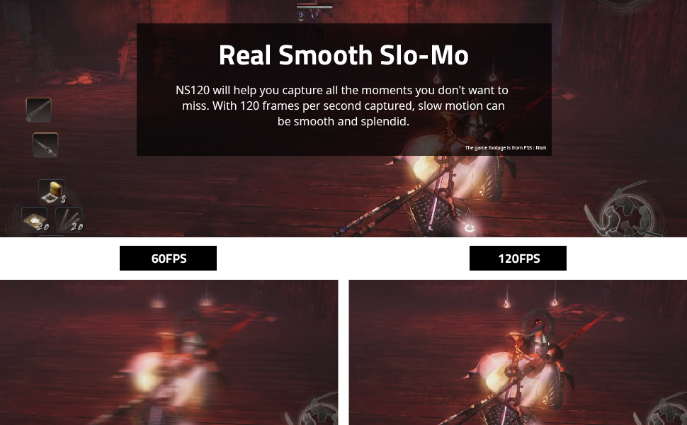 120FPS Capture Smooth Slow Motion High Frame Rate Capture Game Capture Real-Time Capture
