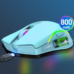 Rechargeable mouse 800mAh rechargeable Lithium ion battery. With the USB charge cable inside the pa