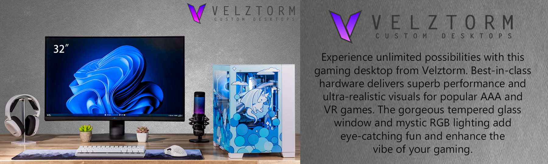 Velztorm Frosty Dragon Custom Built Gaming Custom Desktop
