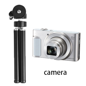 Tripod with adjustable head is fit to camera therefore meet most shooting needs.