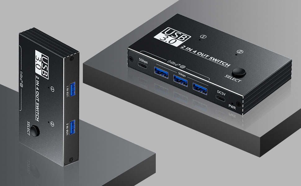 What can you get 1* USB3.0 Switcher 2-in-4out; 1* USB-C Power cable; 2* USB3.0 data cable; 1* User M