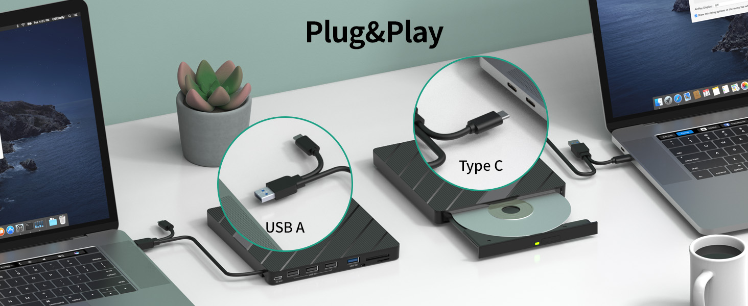 8-In-1 External DVD Driver USB