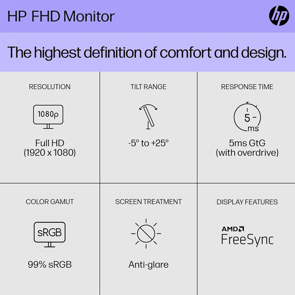 HP M24fw FreeSync Monitor 2D9K1AA#ABA
