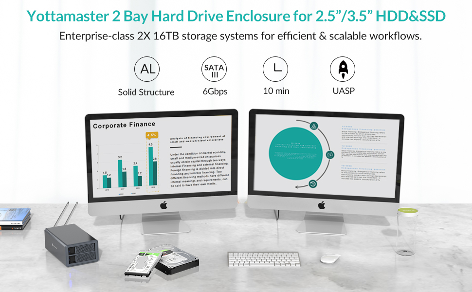 Yottamaster Dual Bay HDD Enclosure