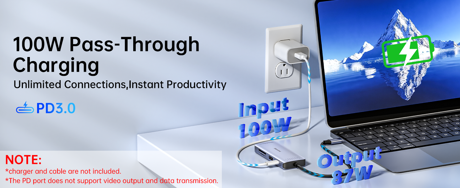 100W Charging Dokcing Station Laptop USB 2.0 USB C desktop hub Dock PD 100W USB C