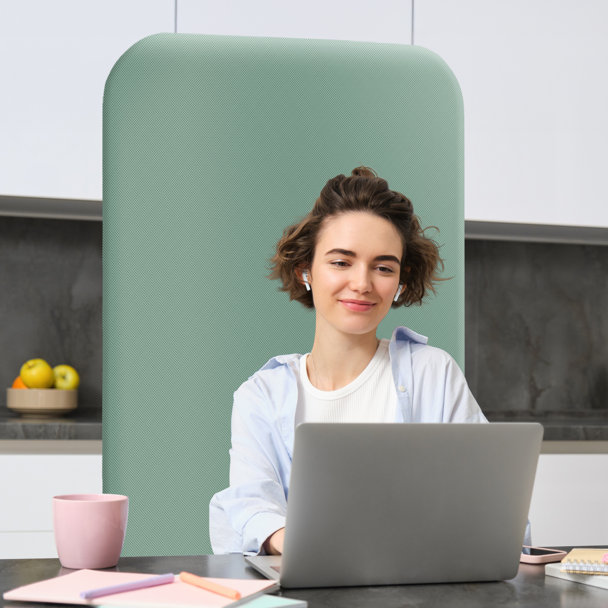 standing divider aqua for web meeting