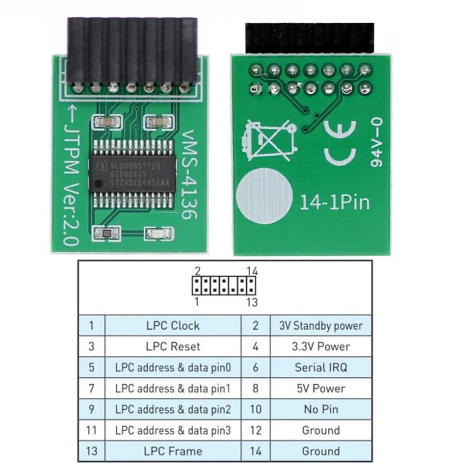 Trusted Platform Module TPM 2 0 Security Module For MSI 14PIN LPC MS