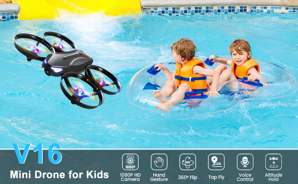 4DRC V16 Mini Drone with 1080P Camera, Quadcopter with dazzling lights, Christmas toy gift for kids