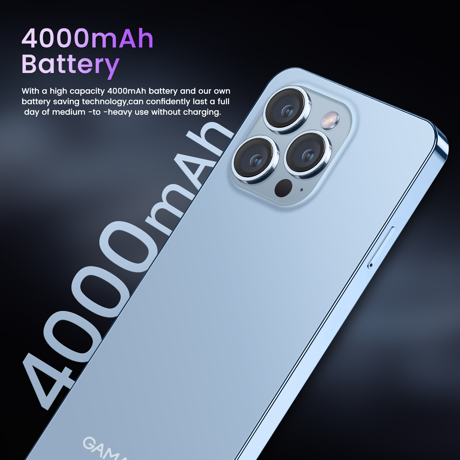 4000mAh long life battery