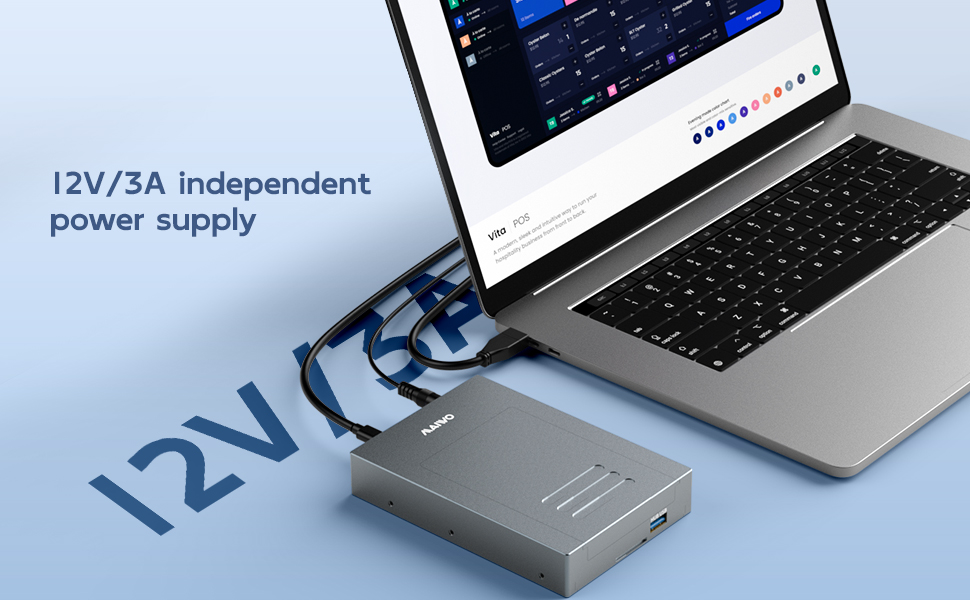 USB3.2 Gen2 Type-C Docking Station with 5 Hard Drive Enclosures for M.2 NVMe/M.2 SATA/mSATA/2.5 SATA