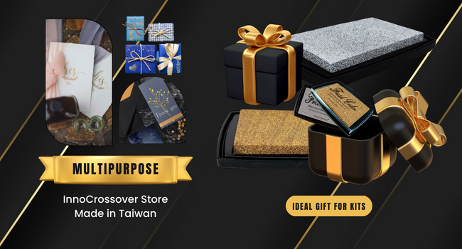 Large Gold Ink Pad for Rubber Stamps,Ink Pads Permanent for Paper Wood Fabric -Gold, ink pads