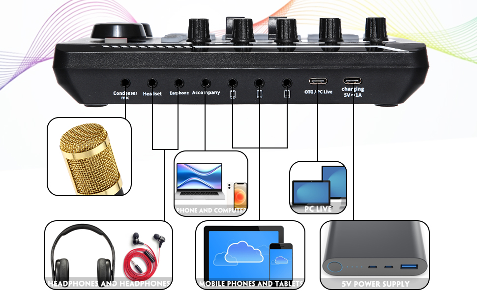 Комплект для подкастов и стримов: Микрофон BM-800 с аудиокартой и микшером 4 podcast microphone