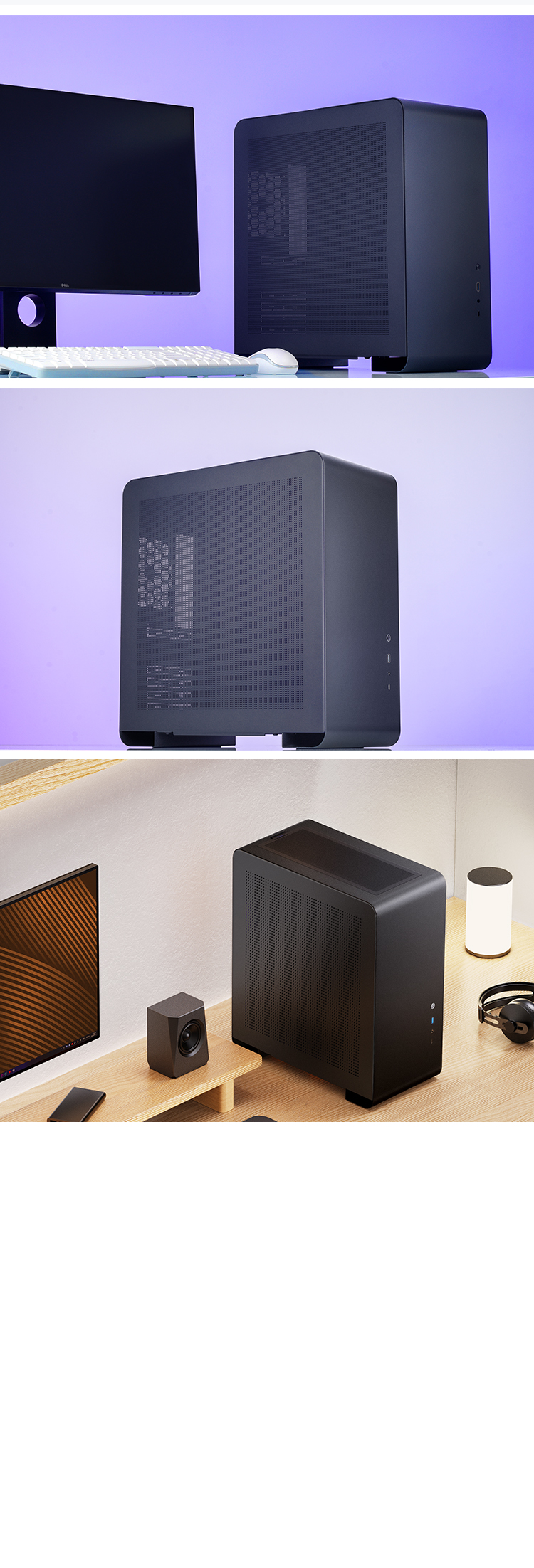 JONSBO U4 PRO MESH BLACK ATX Case,Integrated ATX/MATX/ITX PC case, Compact Desktop, Dual-MESH-Panels High Performance Heat Dissipation,High Compatibility,Support AIO240/GPU330,5-Position for 120mm Fan 7 COOL CASE
