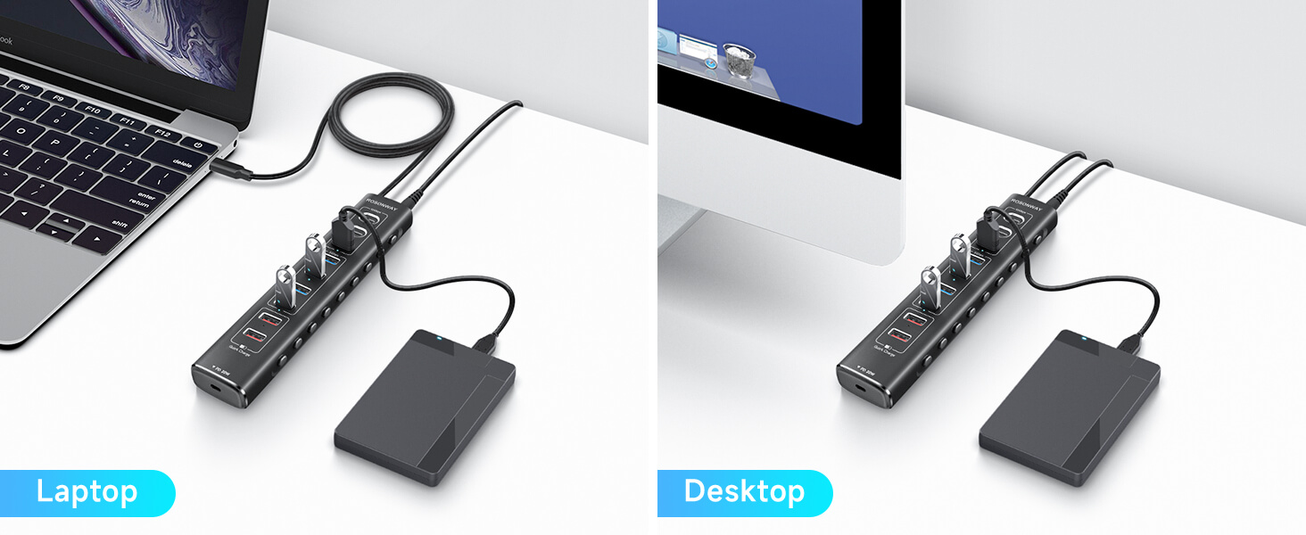 usb 3.1 3.2 gen 2 hub for laptop and pc