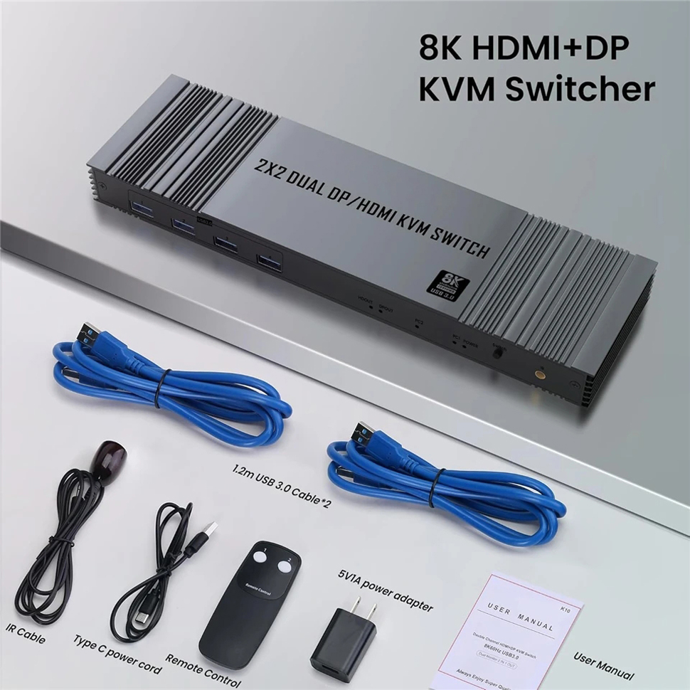 HDMI DP KVM Switch Dual Monitor