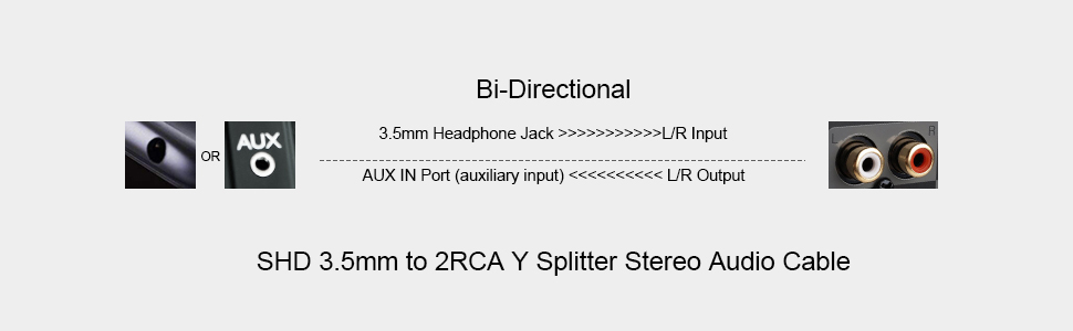3.5mm to RCA Audio Auxiliary AUX Stereo Y Splitter Cable, 3.5 MM Convert to RCA Cable (6.6ft) 4 image for this item