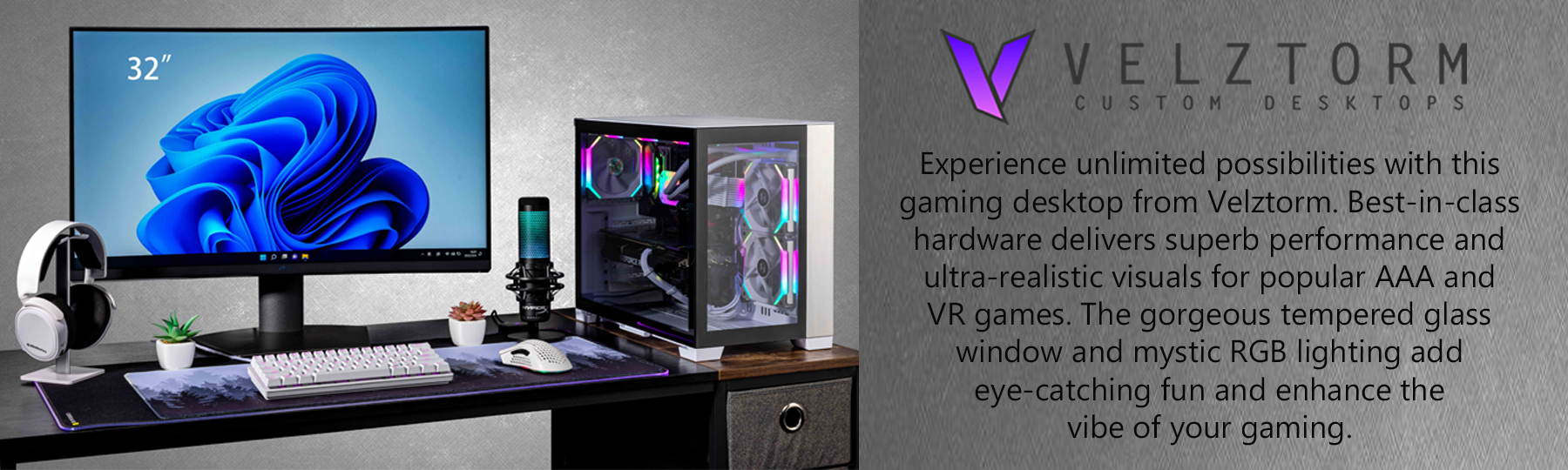 Velztorm Mini Lux Gaming Desktop PC (AMD Ryzen 9 5950X 16-Core, 32GB RAM, 512GB PCIe SSD + 2TB HDD (3.5), GeForce RTX 4060 Ti, Wifi, White, Win 10 Home) 5 image for this item