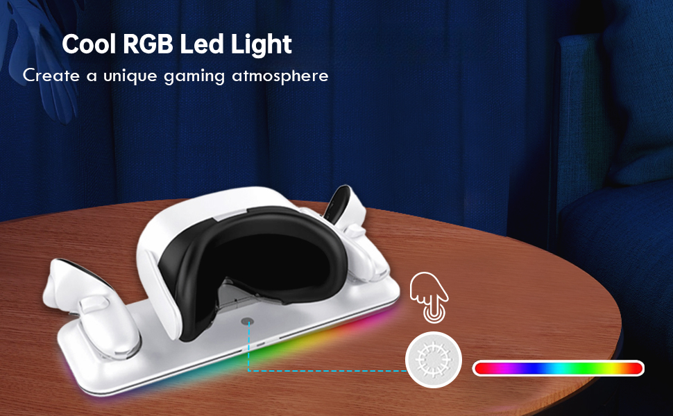 this charging dock is with cool rgb led light