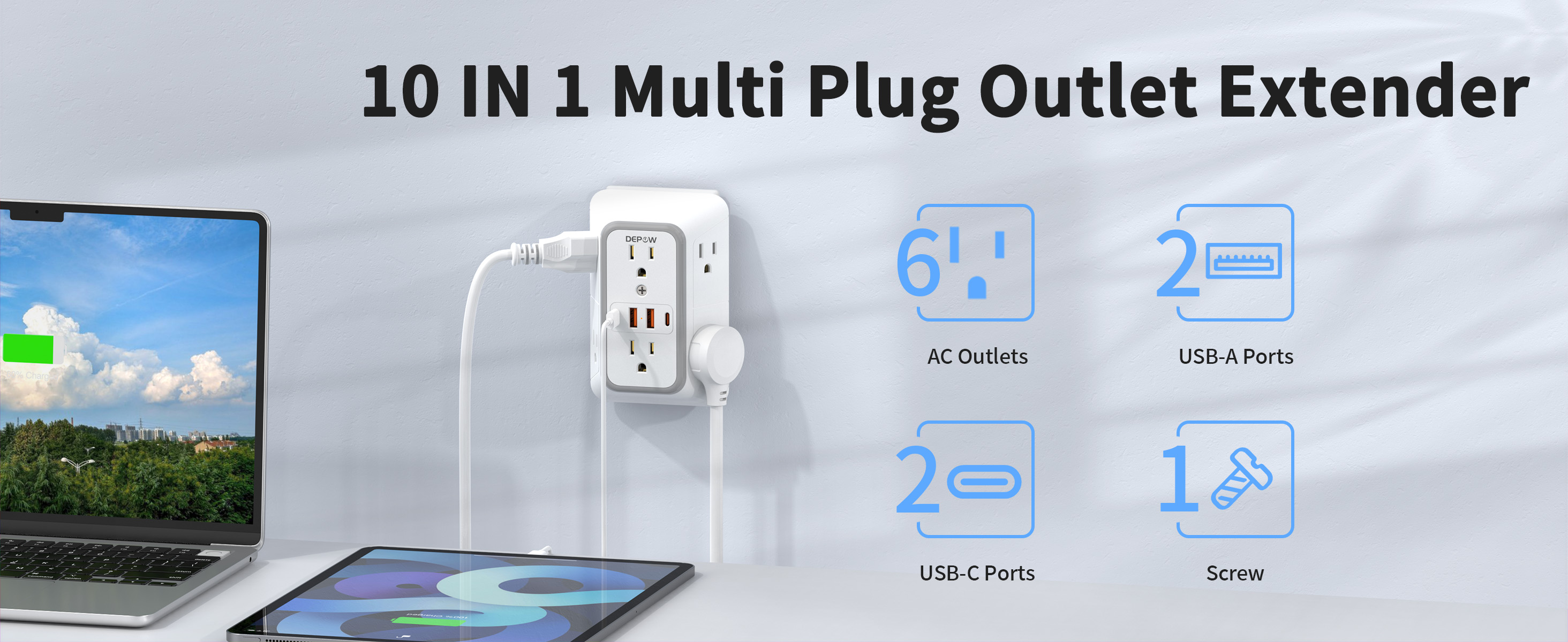 Multi Plug Outlet Extender