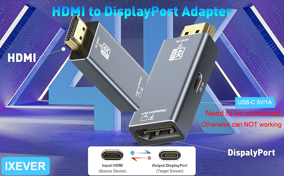 hdmi input to displayport dp output 4k