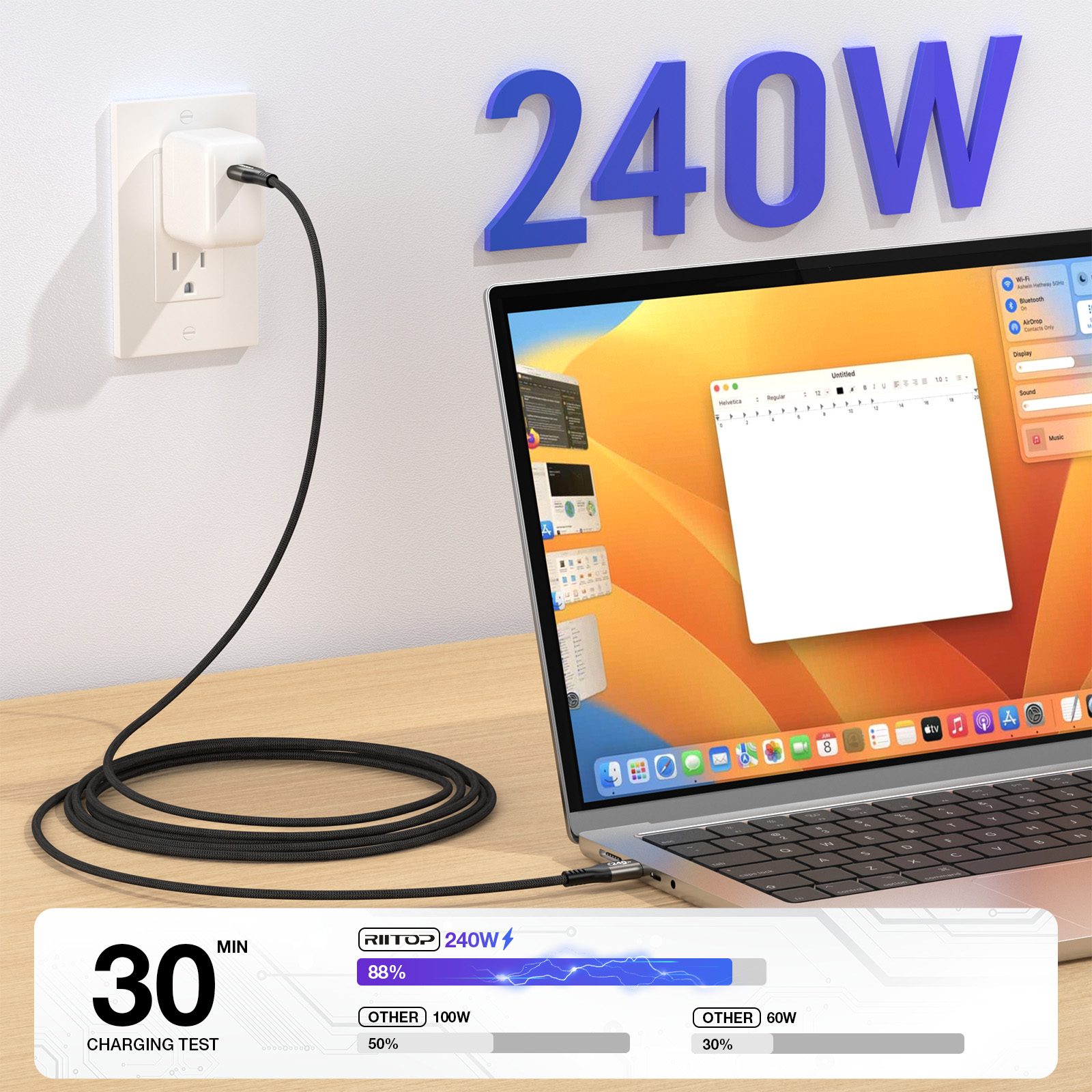 RIITOP USB C to USB C Charging Cable 240w