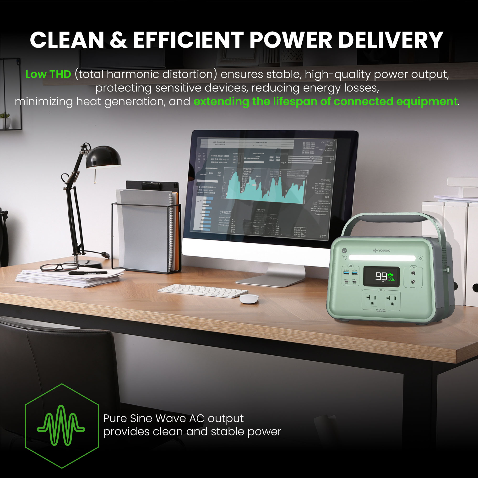 portable power station camping laptop tablet usb c charging clean pure sine wave power delivery