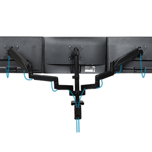 Triple Monitor Stand - Full Motion Articulating Gas Spring Monitor Mount for 3 Computer Screens Up t