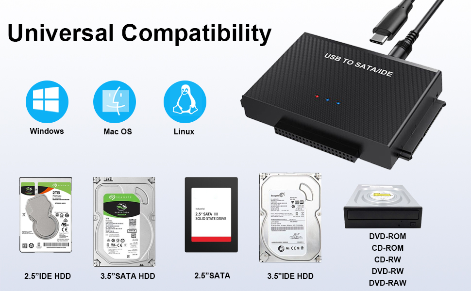 Hard Drive Reader SATA IDE to USB 3.0 Adapter