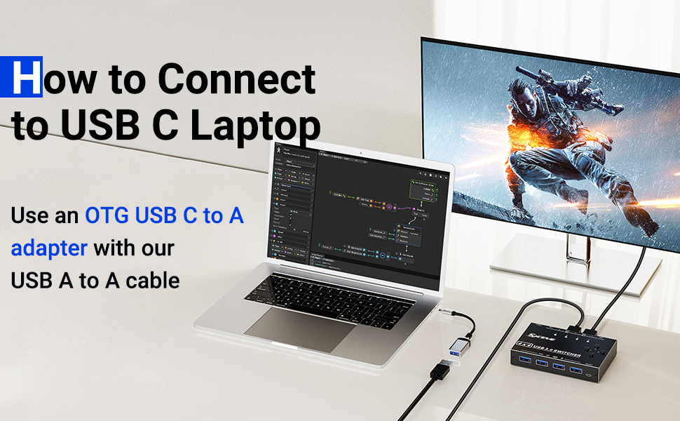 Transfer Files in Seconds: USB 3.0 Switcher supports up to 5Gbps data transfer speed, with this 4 in