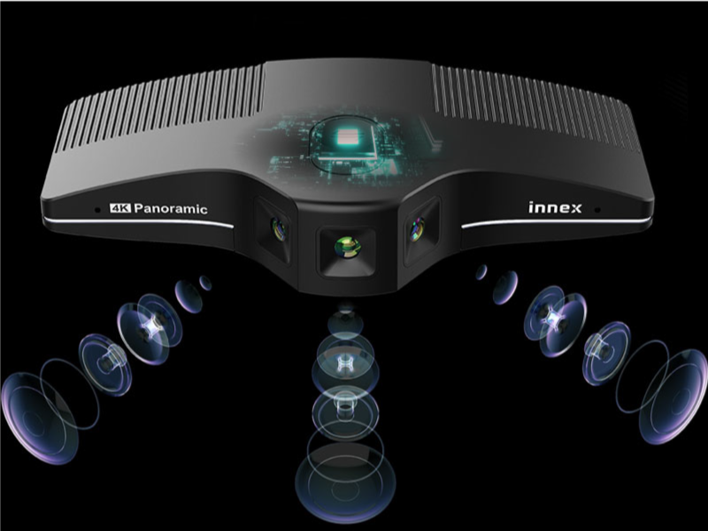 three camera units create a 180 degree panoramic view