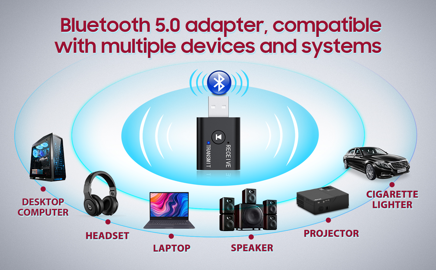 B2 USB BLUETOOTH TRANSMITTER CAN BE COMPATIBLE WITH MULTIPLE DEVICES AND SYSTEMS